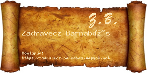 Zadravecz Barnabás névjegykártya