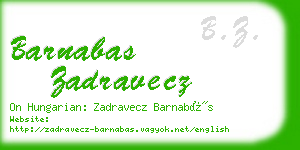 barnabas zadravecz business card